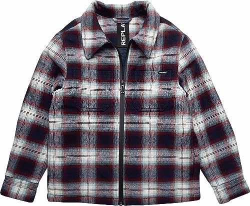 Veste chemise Replay en coton tissé teint à carreaux pour garçon