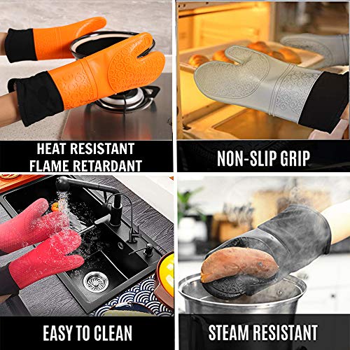 (40 OFF Coupon) Extra Long Silicone Oven Mitts 1 Pair 9.89