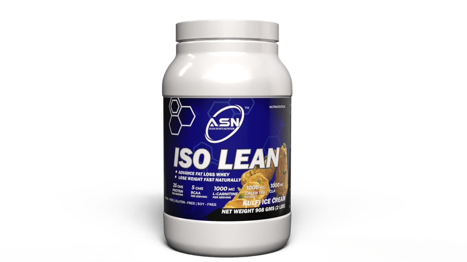 ASN Iso Lean Protein Powder, 2.2LBS(1KG), Kulfi Ice Cream, 25g