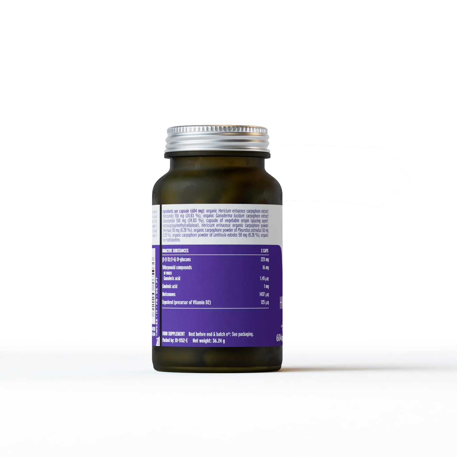HIFAS DA TERRA - HIFAS-Microbiota Extractos de Hongos Puros de Reishi, Melena de León, Pleurotus y Shiitake para el Bienestar Digestivo con Efecto Prebiótico - Bote 60 Cápsulas
