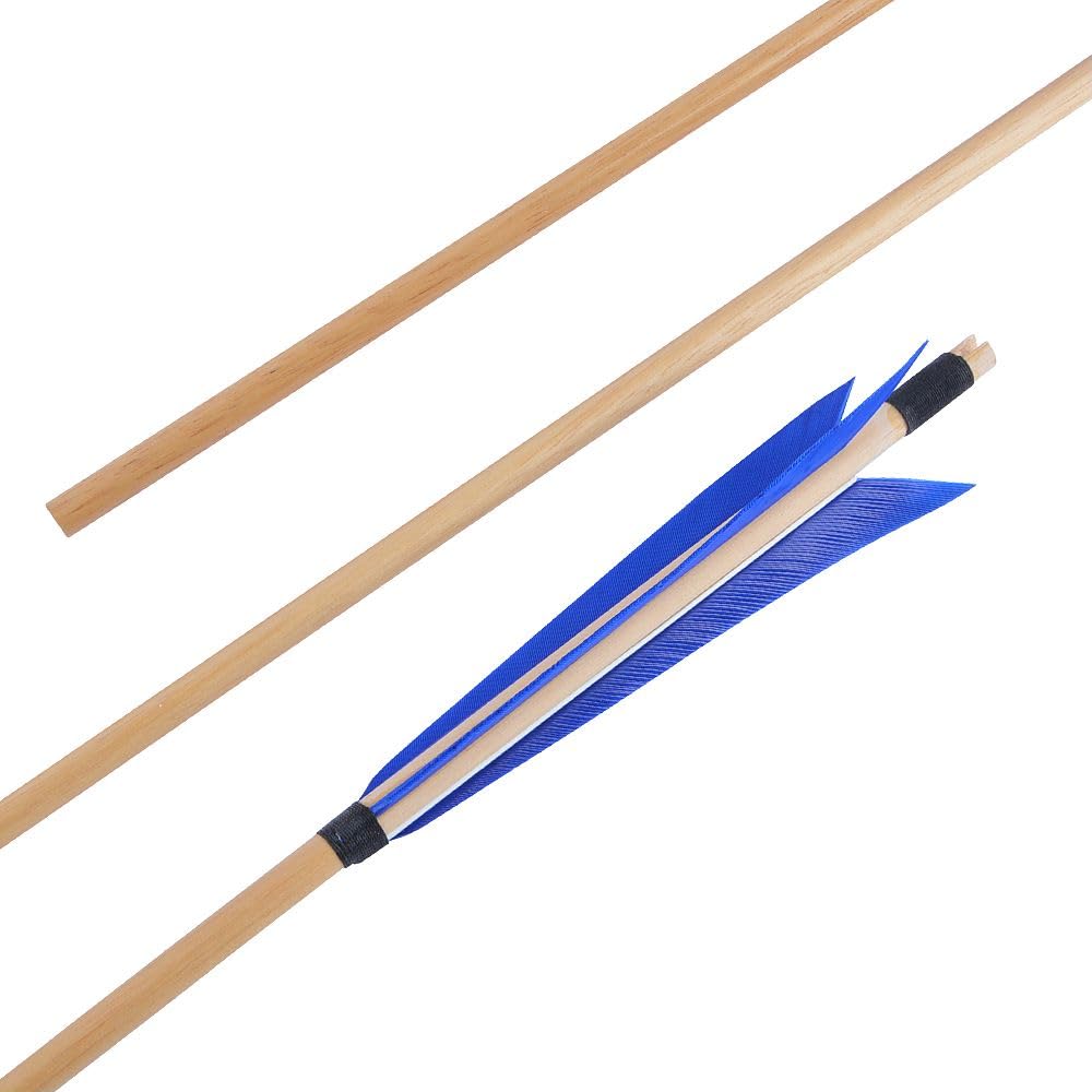 Generico Tiro con L'Arco 6/12 Pezzi frecce di Legno Tradizionale 5 Pollici Piume di Tacchino Pratica Bersaglio frecce Vestito per Arco ricurvo Arco Lungo
