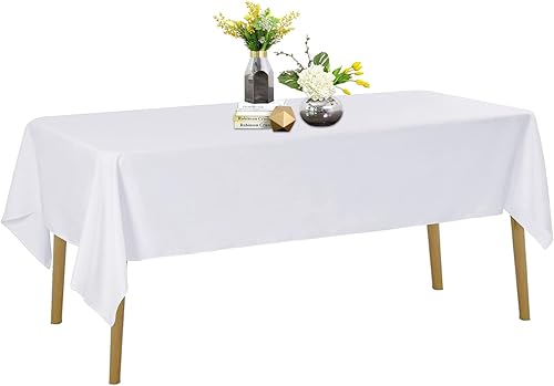 Mantel rectangular de poliéster lavable de 60 x 120 pulgadas, resistente a las manchas y a las arrugas, mantel de tela decorativa para mesa de Mantel rectangular de poliéster lavable de 60 x 120 pulgadas, resistente a las manchas y a las arrugas, mantel de tela decorativa para mesa de
