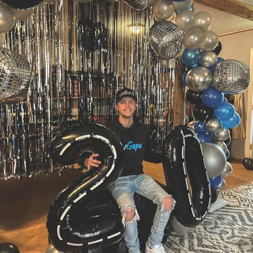 Image of Race Car 9 Balloon, Number Balloons 40 Inch, 9th Black Giant Birthday Decorations, 19th 29th Party Decorations Supplies, Number 9 Balloon
