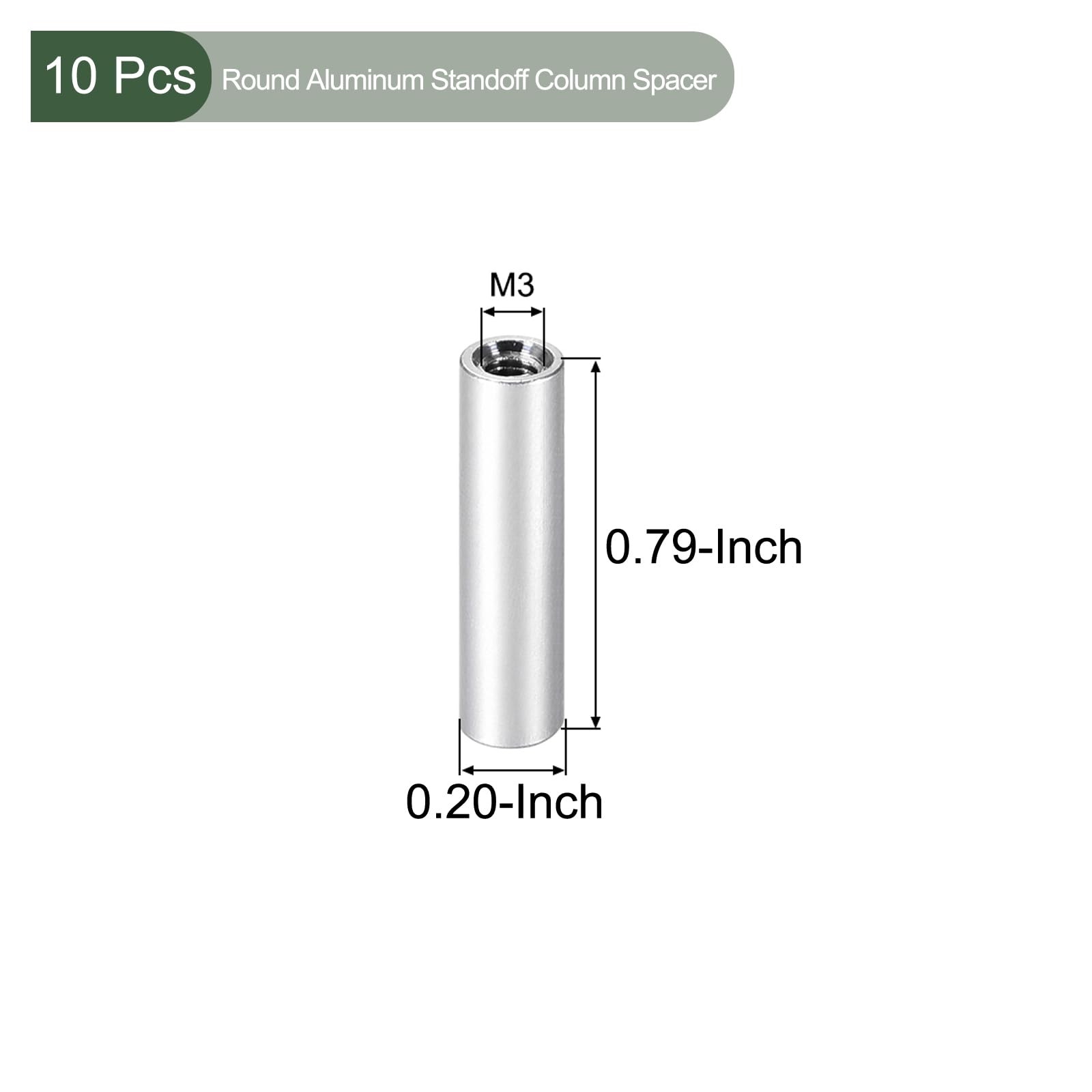YOKIVE 10 Pcs Standoff Spacer, Aluminum Round Straight Spacer, Silver, 20mm - Image 2
