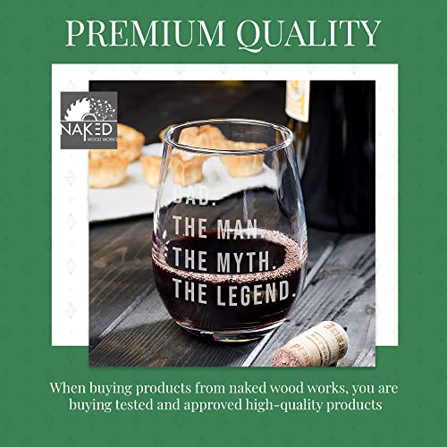 Nakedwoodworks Gifts For Dad | Wine Glass Gift For Dad - Dad. The Man. The Myth. The Legend. Perfect Birthday Or Father'S Day Gifts For Dad Or Grandpa! Awesome Dad Gift For Any Occasion! thumb #1