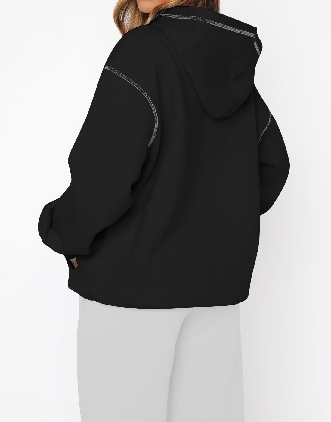 INFITTY Womens Hoodies Long Sleeve Tops Fleece Sweatshirts Fall Fashion 2025 Pullover Sweaters With Pocket Winter Clothes - Image 2