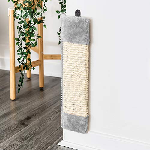 FiNeWaY Cat Pet Kitten Corner Sisal Wall Scratcher Cats Hanging Cat Scratching Post Board Tree Sisal Rope Sofa - Grey - Image 2