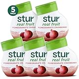 Stur Drinks - Pomegranate Cranberry, Natural Flavored Water Enhancer, 5 Bottles, Makes 100 Beverages, Sugar Free, Zero Calorie, Fruit Flavored Liquid Drink Mix with Stevia and Healthy Antioxidants