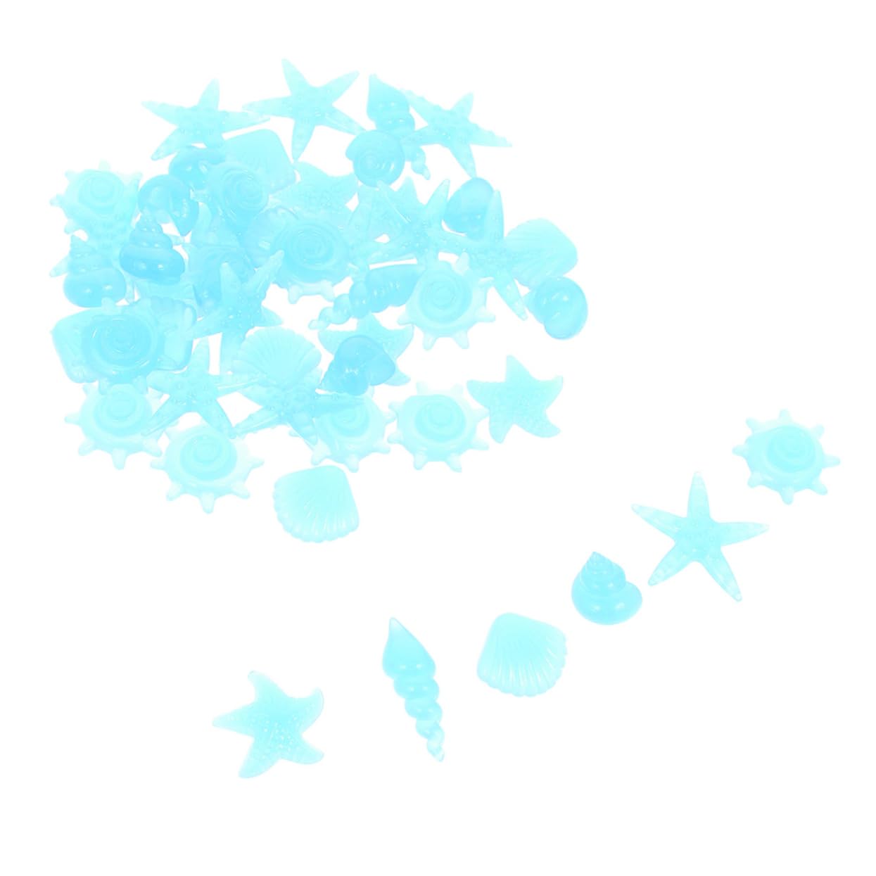 GRIRIW 100Pcs Luminous Aquarium Stones Glow Dark Decorative Rocks for Fish Tanks Vibrant Pebbles for Garden Use Ocean Theme Glow Stones