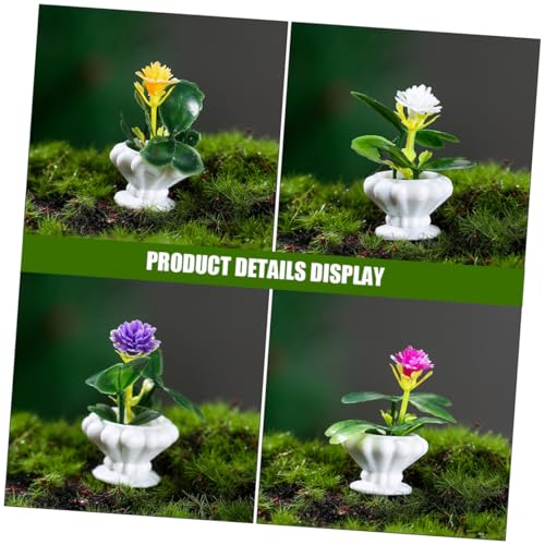 Abaodam 8個 ミニチュア鉢植え盆栽モデル 軽量コンパクト ドールハウス用観葉植物 フェイクグリーン ミニ園や小型住宅のリアルな装飾に