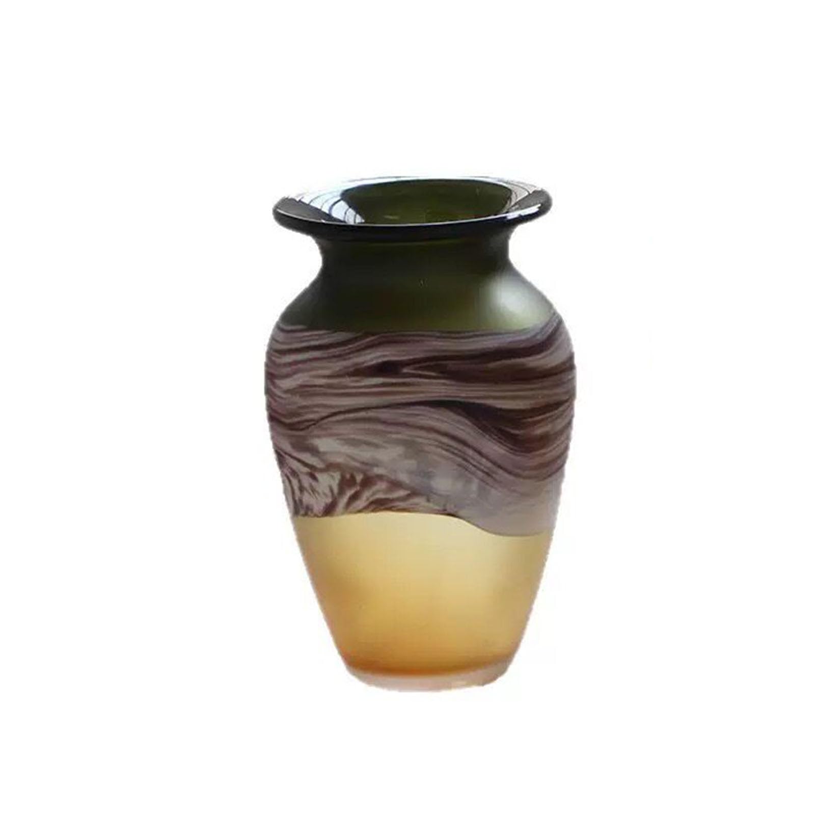 Nzzkoides Gradient Color A Matte Glass Vase, Creative Gradient Color Vase, For Countertop Centerpiece, Living Room, Bedroom, Home Decoration, Round Shape(Size:18.5 * 18.5 * 29Cm,Color:gradient Color A)