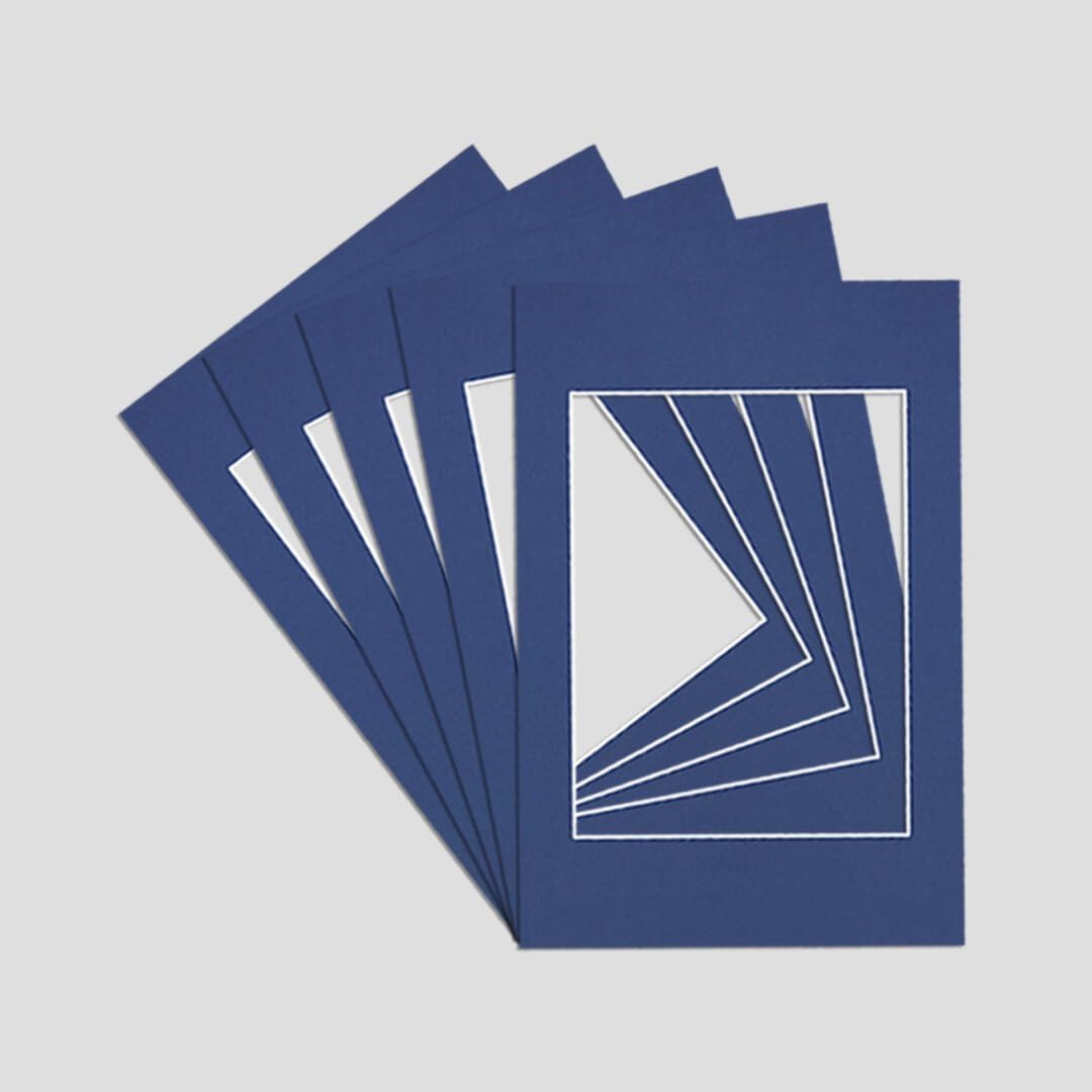 Procut Global A2 Blue Picture Mounts to Fit A3 Aperture - Precision Cut Cardboard Photo Mount - Ideal for Frames, Prints, Artwork & Certificates - Sizes & Colours Available - 5 Pack โ image 1