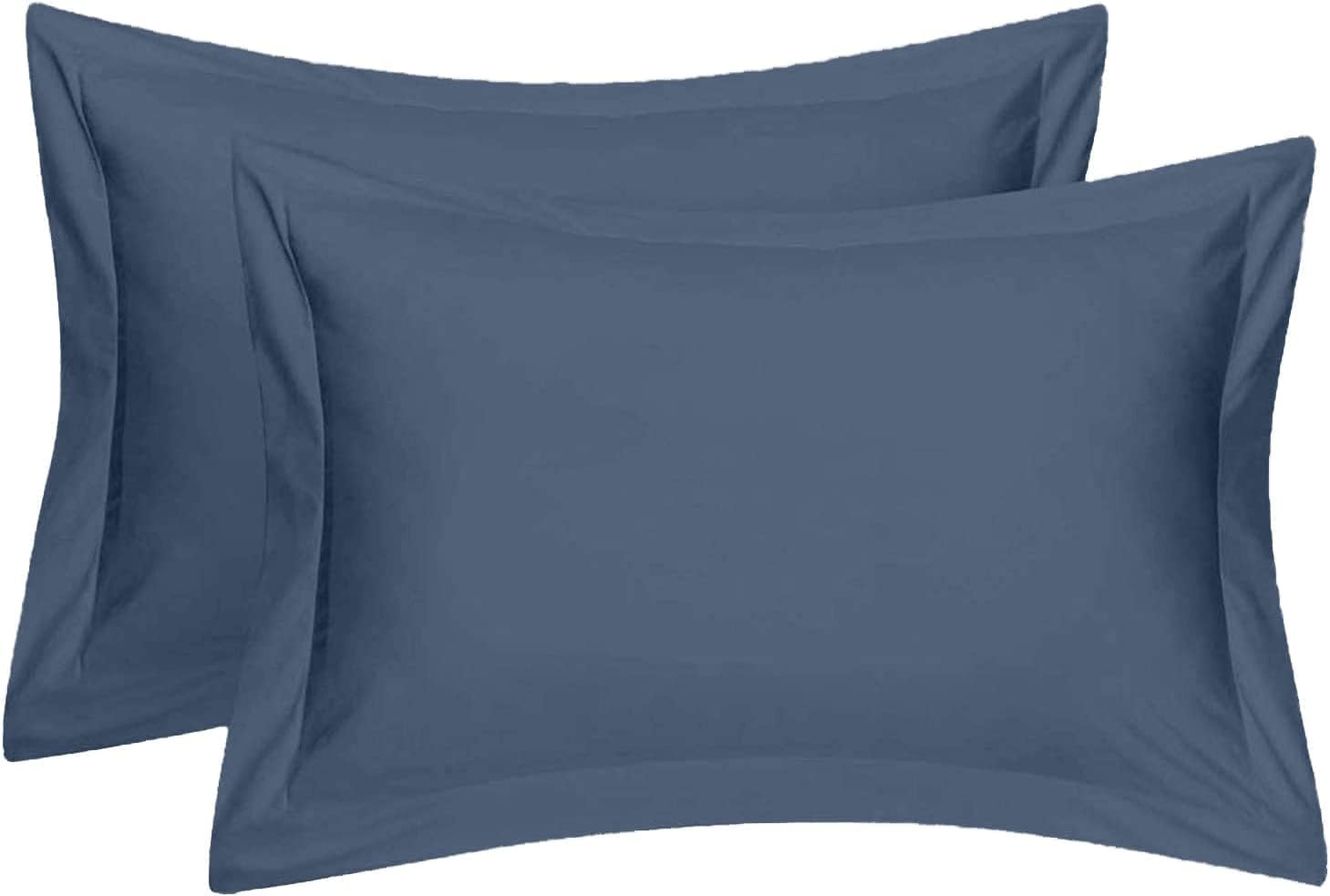 Saferay Green King Pillow Shams Set of 2 Steel Blue King 20X36 Pillow Covers 100% Egyptian Cotton 600 Thread Count Hotel Class Bedding Cushion Cover King Size Bed.