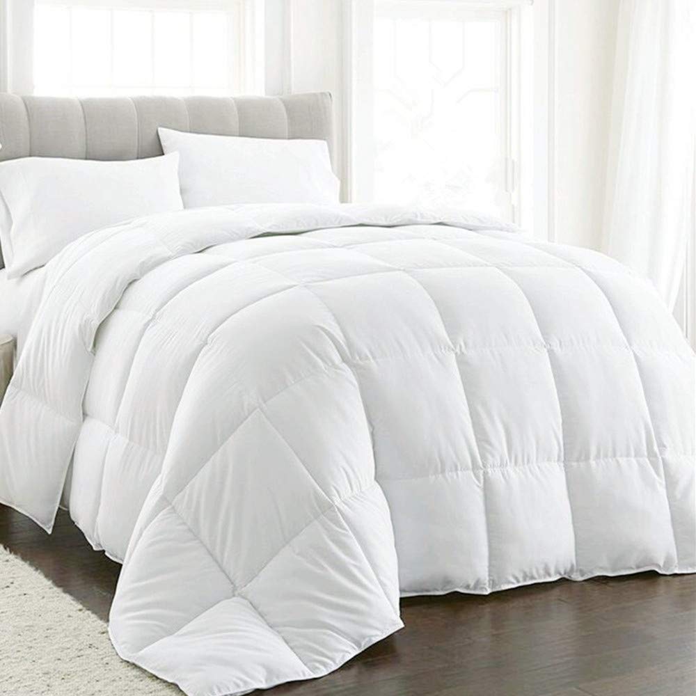 ZOOM LUANZOOM LUAN Light Weight Down Comforter Queen Size Duvet Insert 100% Cotton Shell Down Proof, White with Corner Tabs (White,Queen)……