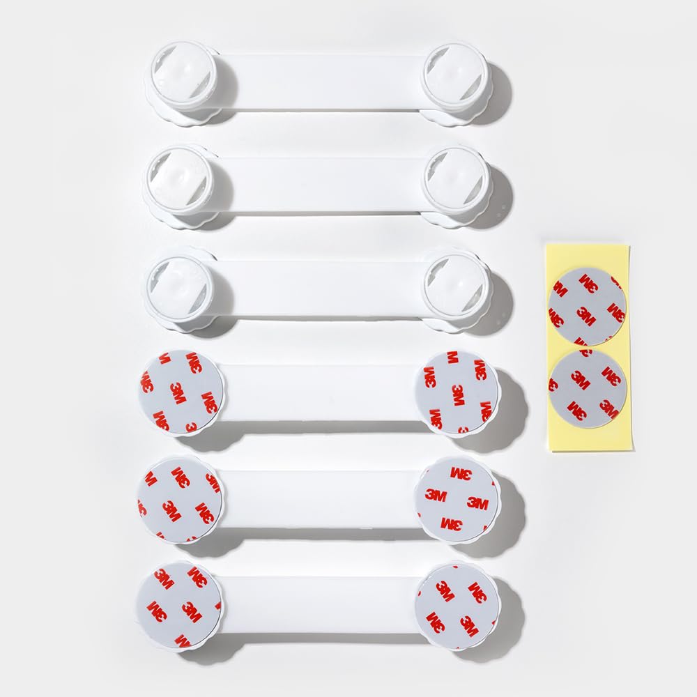 Appason Child Safety Cabinet Locks – 6-Pack Double Button Drawer Latches, Easy & No-Residue Removal, Exclusive Technology – Baby Proofing for Drawers & Cabinets