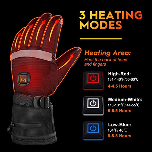 Rechargeable Electric Heated Warmed Gloves: 5000mAh Men Women Battery Powered Heating Gloves with Touchscreen Waterproof… - Image 4