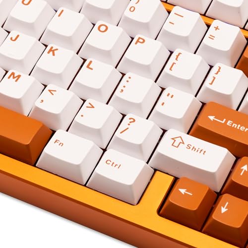 Image of KEEBMONKEY WOBKEY Rainy 75 Aluminum HMX /JWK Switches Mechanical Keyboard with Superior Acoustics, Wired, BT, 2.4G Wireless Connectivity (Pro Orange(Mirrored Glass Weight))