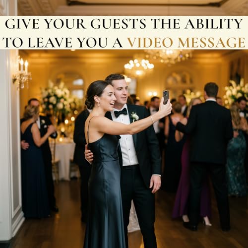 Image of Video Guest Book for Wedding with QR Code - Wedding Guest Book Alternative, Guests Record Video Messages on Their Phones, No App - Edited Film in 24 Hours - Kit with Banner, Signs, Flyer, Badges