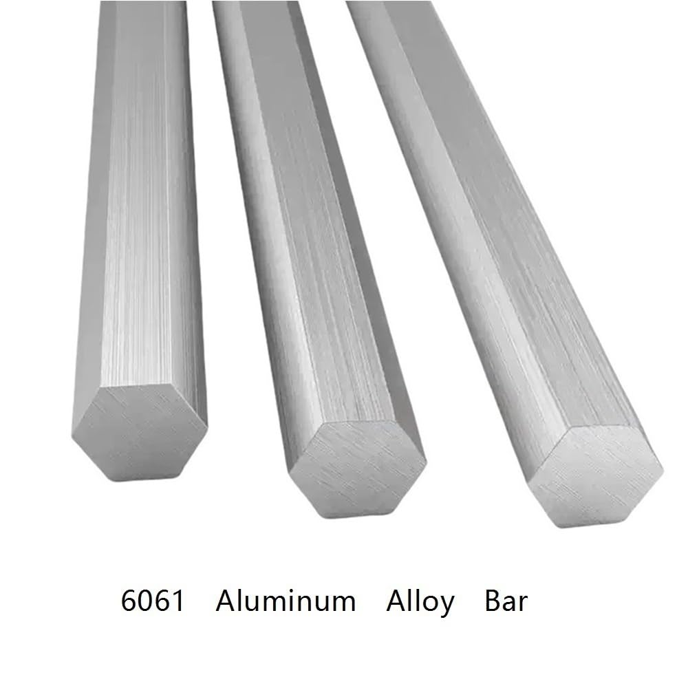 Varilla de aluminio y metal. Varilla hexagonal de aleación aluminio 6061, longitud 100, 200 y 300 mm, soldable for construcción, 1 unidad