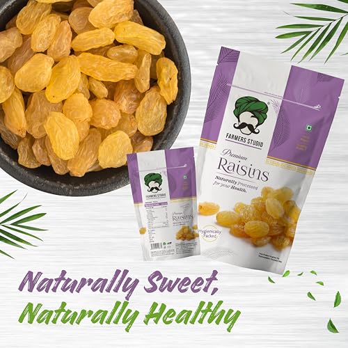 Image of Farmers Studio - Premium Raisins 250gm | Handpicked Dry Fruits | Natural & Healthy Snack | No Added Sugar | Rich in Iron & Minerals | Perfect for Gifting, Baking & Everyday Use