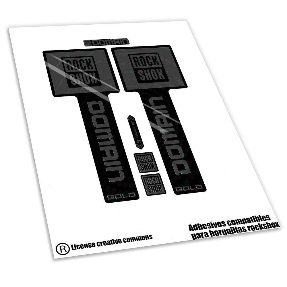 REF:VP650 Pegatinas compatibles con horquilla ROCK-SHOX DOMAIN GOLD 2025,2026 MTB, stickers, adhesivos, vinilos para bicicletas de montaña. (GRIS 073)