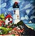 Lighthouse by The Ocean - Decorative Ceramic Art Tile - 6