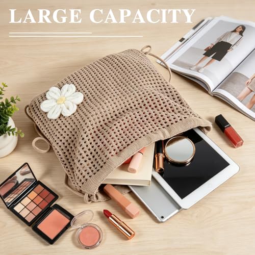 Bolso Tote de Crochet Estilo Hippie para Mujer miniatura 5