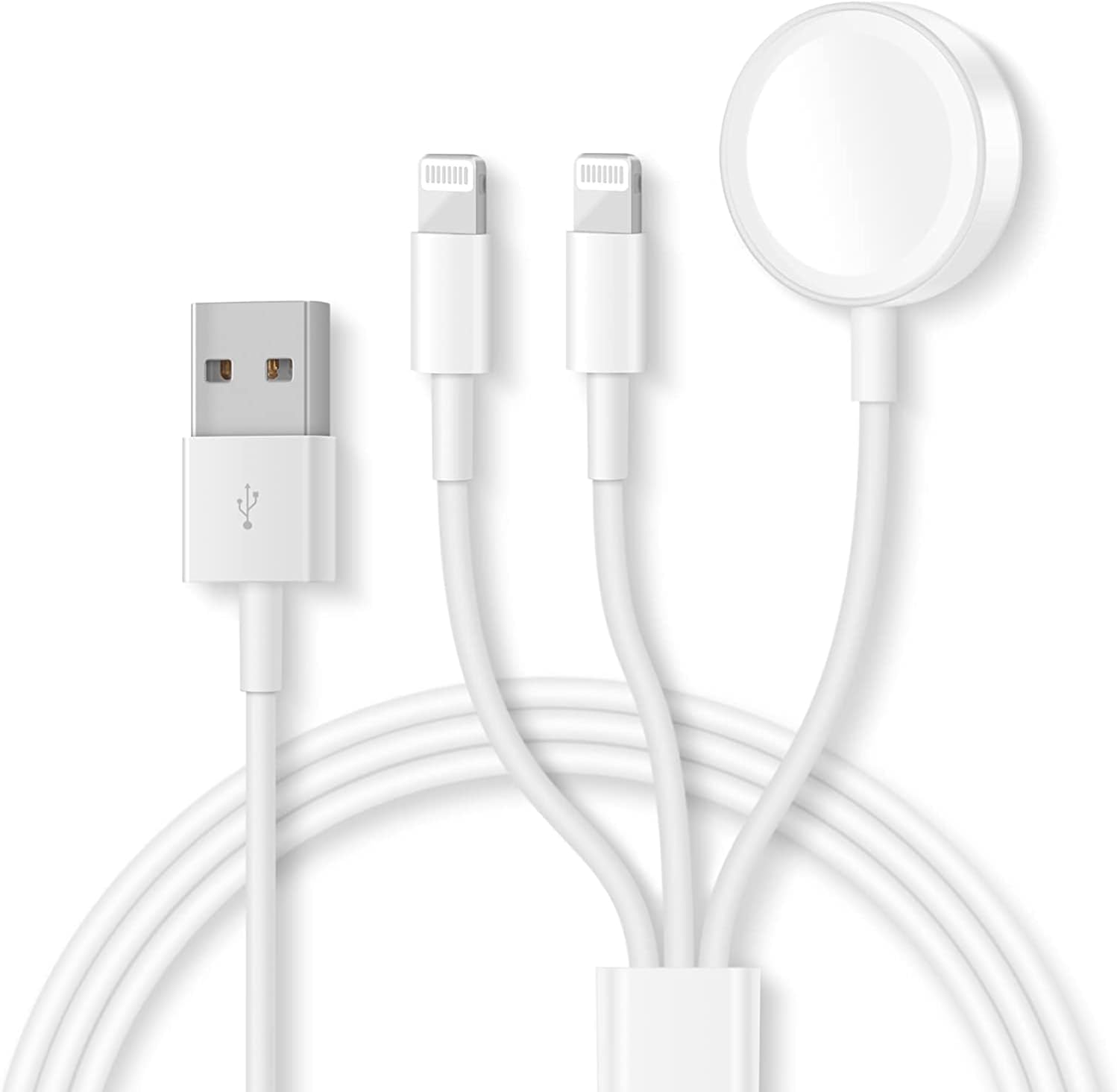 XICEN 3 in 1 Charger Cable for Apple Watch/iPhone/Airpods, Wireless Watch Charger Compatible with Apple Watch Series 7,6,5,4,3,2,1 and iPhone 13,12,11,Pro,Max,XR,XS,XSX & Pad Series