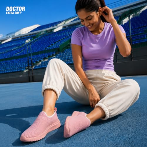 Image of DOCTOR EXTRA SOFT Lightweight Memory Foam Women's Shoes | Walking,Gym,Training,Running,Casual,Sports,Athletics| Stylish,Flexible,Comfortable| Slip-On,Loafers,Lace-Up,Sneaker for Ladies & Girls D-1004