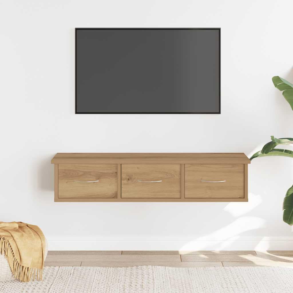 Genérico Armario de Pared Madera ingeniería Roble Artisan 88x26x18,5 cm,Mobiliario,Estanterías,Estantes y estanterías,855861