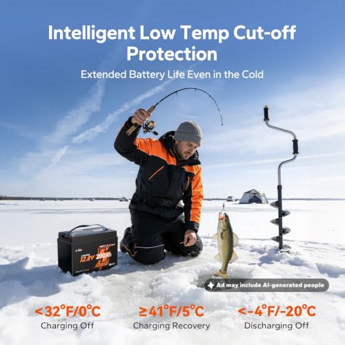 Image of Litime 12V 200Ah LiFePO4 Battery Bluetooth, 12 Volt Lithium Trolling Motor Battery with Low Temp Protection, Up to 20000 Deep Cycles, Built-in 200A BMS for Marine, Boat, RVs & Yacht (Group 31+)