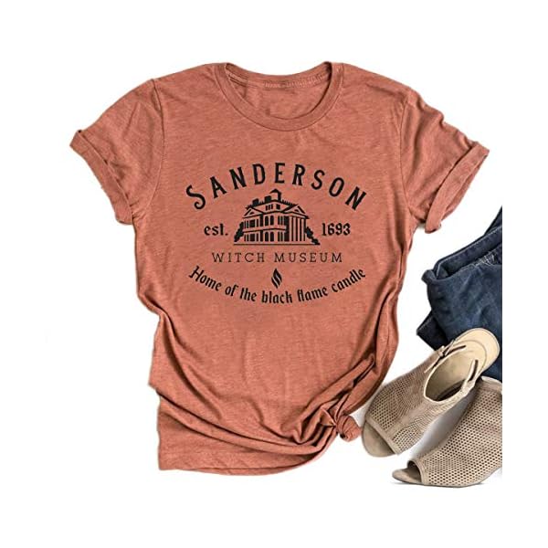 Hocus-Pocus-Halloween-Shirts-for-Women-Fall-Tee-Shirt-Classic-Halloween-Movie-Tops Sanderson Sisters Witch Museum Hocus Pocus Shirt Funny Halloween Tshirts for Women Halloween Movie Clothing Tops (M, Orange6)