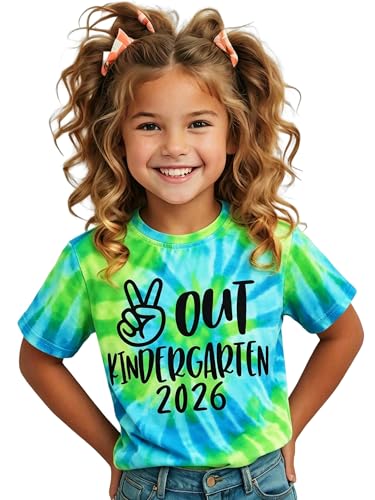 Image of MODNTOGA Kids Girl Boy Peace Out Kindergarten Shirt 2026 Kindergarten Graduation T-Shirt Last Day of School Summer Tee Tops
