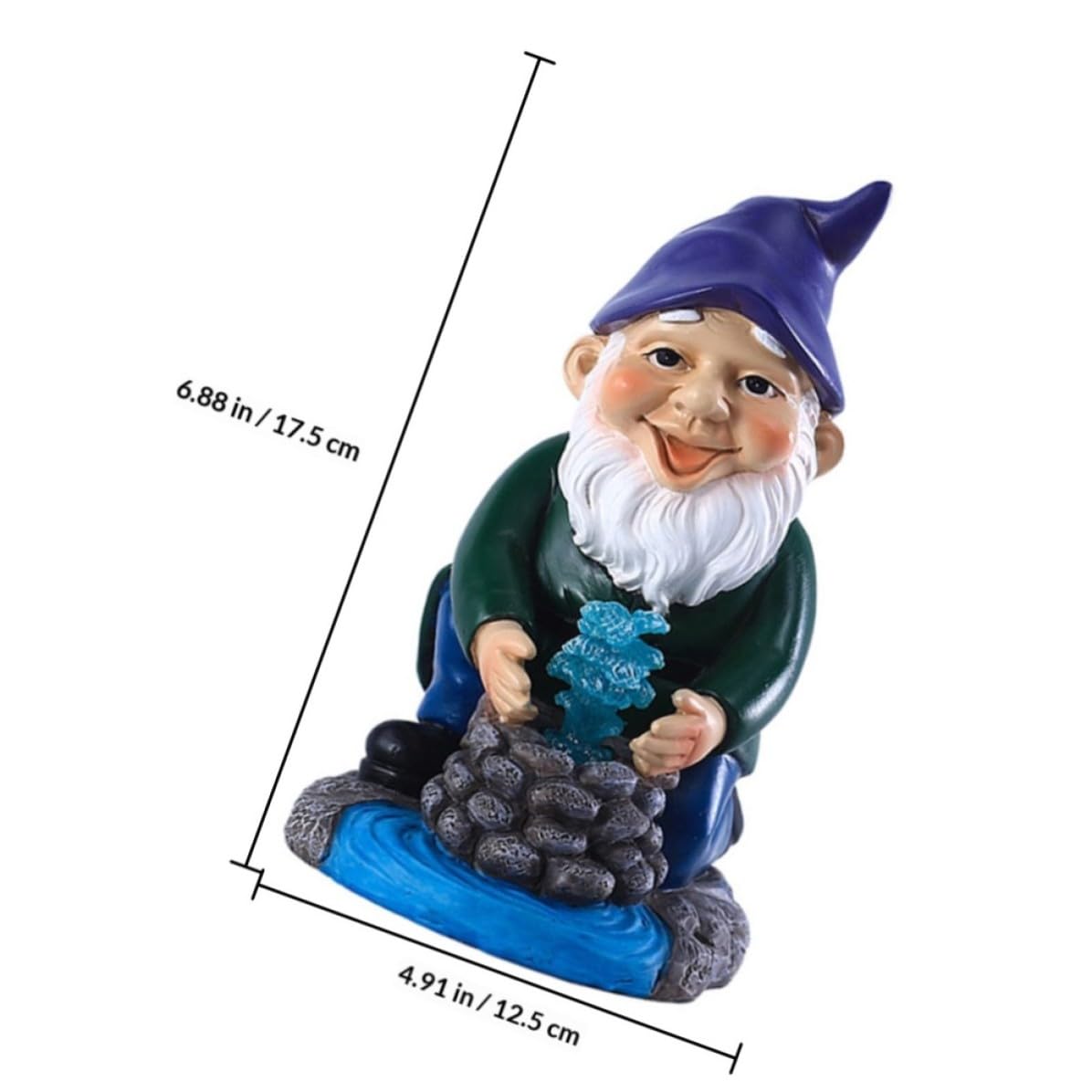 Toyvian Gnomo da Giardino Solare Decorativo, Statuetta Esterna in Resina