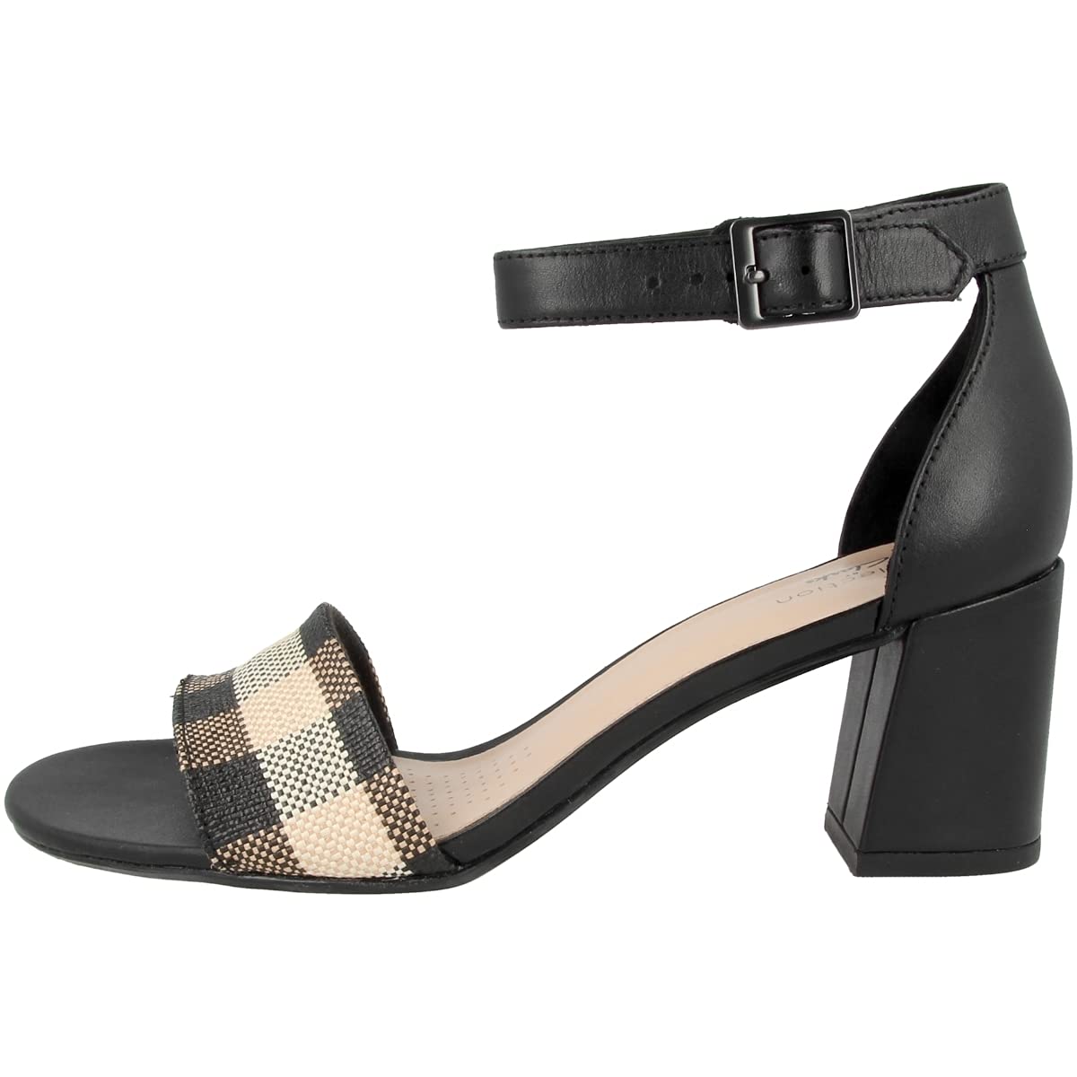 Clarks Jocelynne CAM, Bomba Mujer, Piel combinada de Color negro1, 39.5 EU