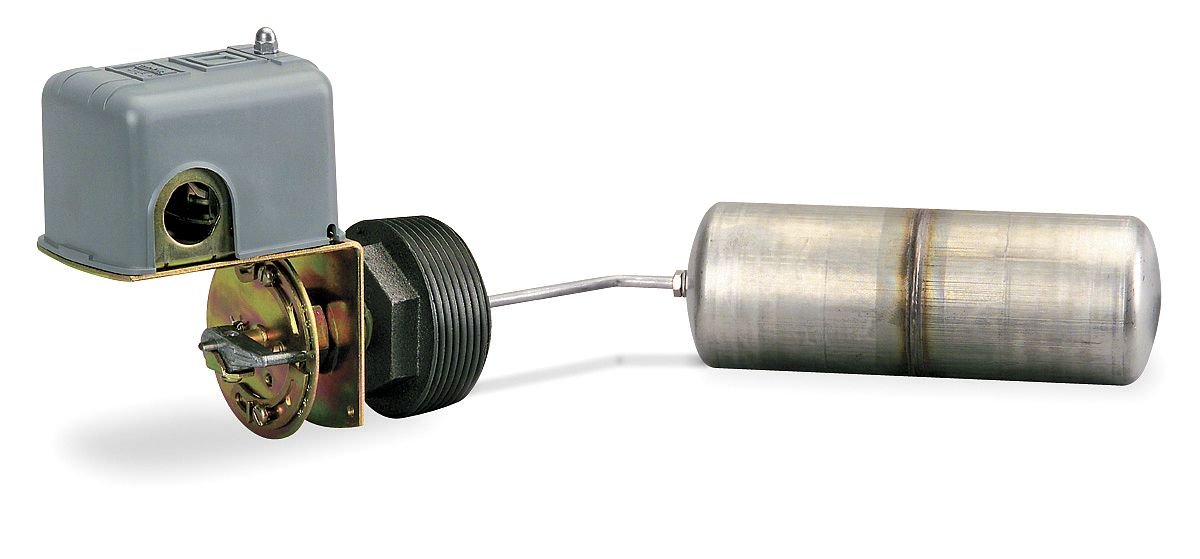 Telemecanique Sensors 9037 Closed-Tank Float Switch with Bushing for Power Circuit, Side Mount, NEMA 1, Left Float Position, 90-Deg. Float Rod Angle with 4.5