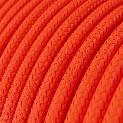 CA Creative Cables Neon Orange Covered Round Electric Cable - RF15-100ft, 3 x 18 AWG