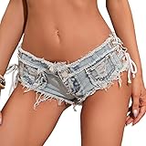 Yollmart Women Sexy Cut Off Low Waist Denim Jeans Shorts Mini Hot Pants