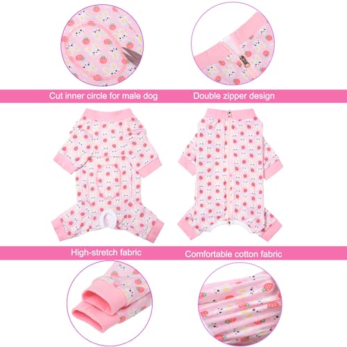 Image of Dog Recovery Suit for Small Medium Large Dogs, Pet Onesie After Surgery Comfort Dog Bodysuit Anti Licking (Pink Bunny,3XL)