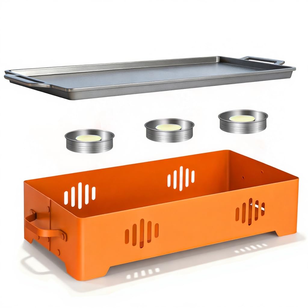 Piastra riscaldante per barbecue, per alimenti e griglie, in alluminio, antiaderente, calore uniforme, riscaldatore per alimenti, con candeline, accessorio per barbecue per esterni e giardino