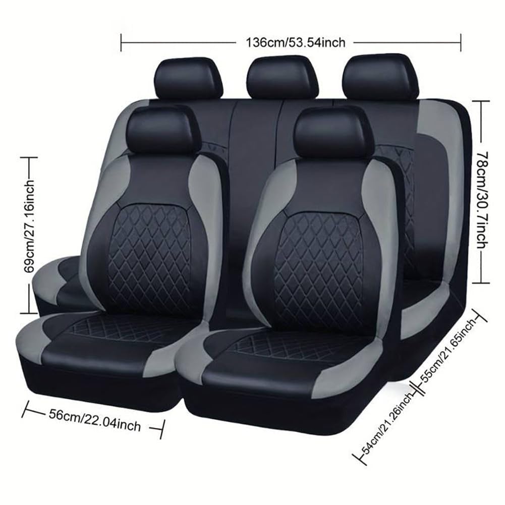 NURCIX Funda Asiento Coche,Compatible para Hon-da CRV, Delantero Trasero,A-Grey