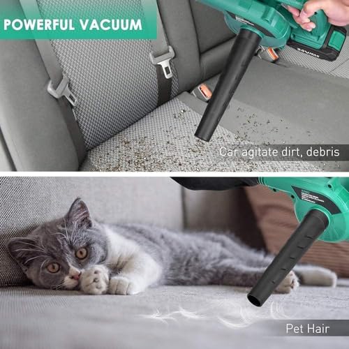 Image of KIMO Cordless Leaf Blower & Vacuum with 2 X 2.0 Battery & Charger, 2-in-1 20V Leaf Blower Cordless, 150CFM Lightweight (w /Leaf Blower Bare Tool)