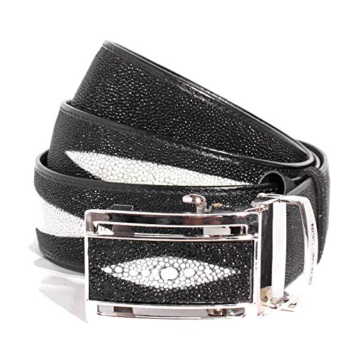 4 EYEs SKIN GENUINE STINGRAY LEATHER MEN'S BELT BLACK Size 42 NEW by ThaiPremiumHouse