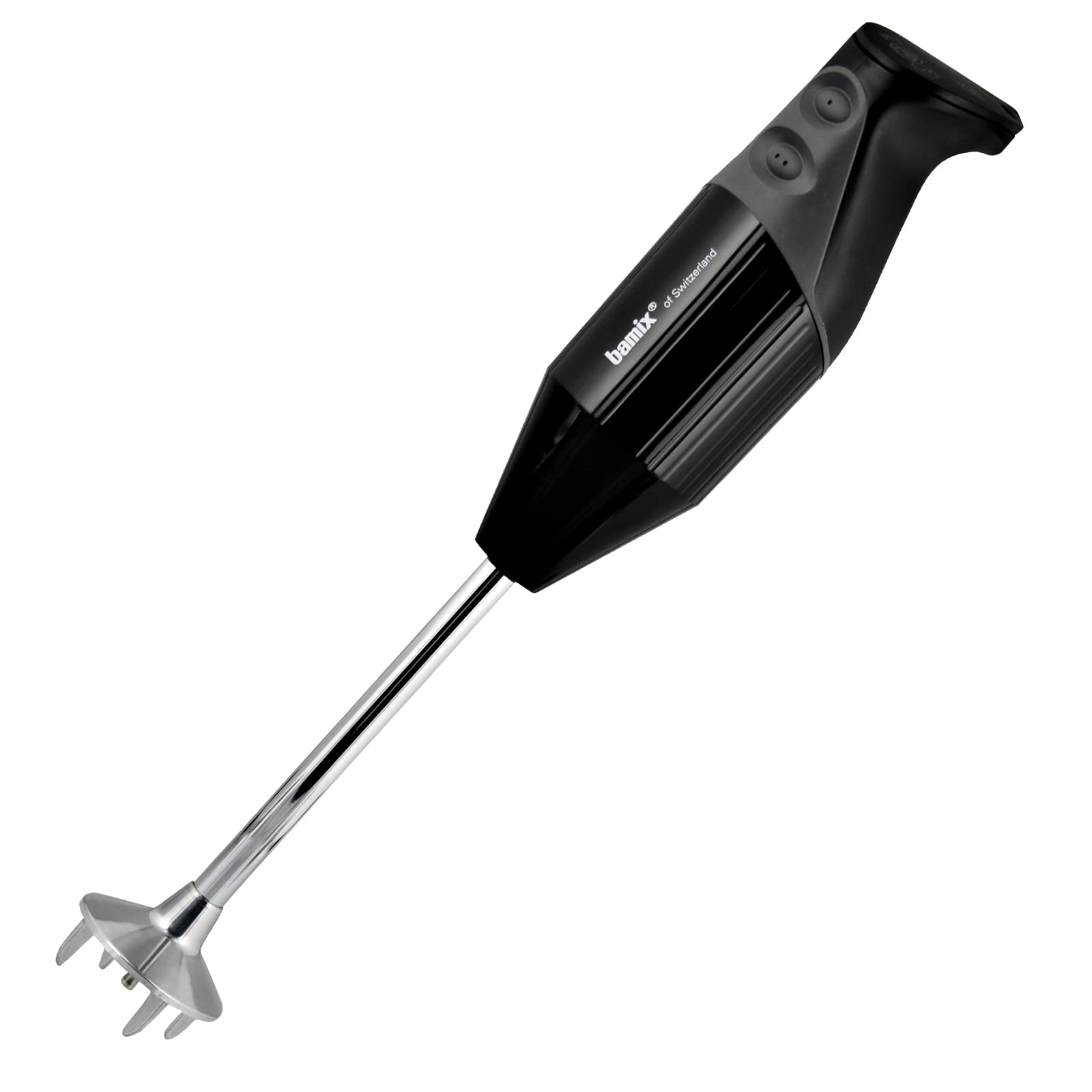 bamix Set frullatore a immersione G200 GASTRO PRO-2 incl. lama multiuso, frusta e disco fisso, supporto, 200 watt, 2 velocità, acciaio inox, Made in Switzerland, nero