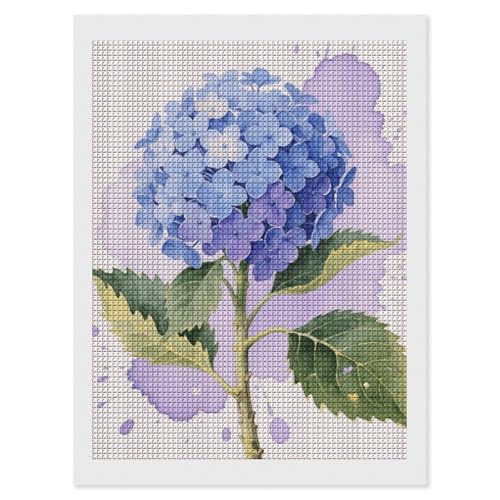 Peinture diamant aquarelle hortensia 5D pour créer un tableau mural fleuri lors de vos week-ends
