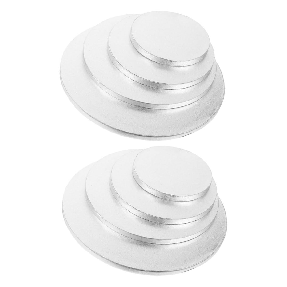 Mikikit 8 pièces Plateaux à Gâteau Ronds Carton Ondulé Résistant Argentées Supports Étanches et Anti-graisse pour Décoration et Présentation de Desserts Cupcakes Anniversaires et Mariages