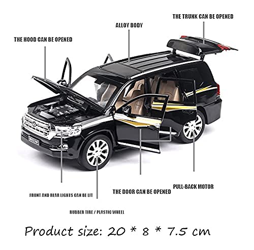 Image of Alloy Car Model Diecasts Metal Toy with Sound /Light /Pull-Back Off-Road Vehicles Car Model Collection Kids Toys Gift Multicolor Pack of 1 (1:32 Land CRUSIER)
