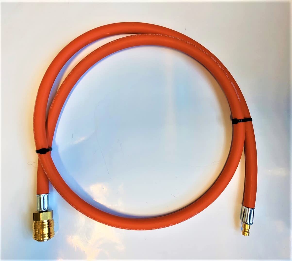 Gasschlauch Propan Butan | 300cm (3m) | DN 7,2 Type 26 (Buchse) RQS - DN5 (Dorn) Schnellanschluss LKS | Propangasschlauch | Gas Hose für Anschluss an eine Gasflasche oder einen Herd