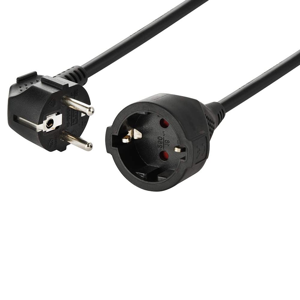 Electraline 101548 Przedłużacz z uziemieniem, 25 m, biały, przewód z tworzywa sztucznego, IP20, przedłużacz z zabezpieczeniem przed dziećmi, czarny, 25 m
