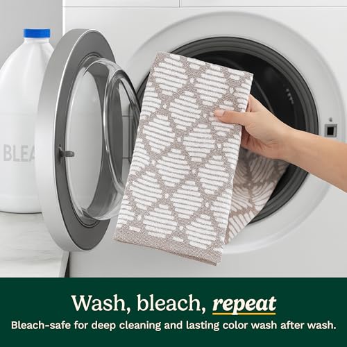 Image of Best Brands Cuisinart Cotton Kitchen Towels, 2-Pack 18x28, Bleach Safe | Handles dishes and spills with ease, durable for everyday cleaning, super absorbent, machine washable, OEKO-TEX certified